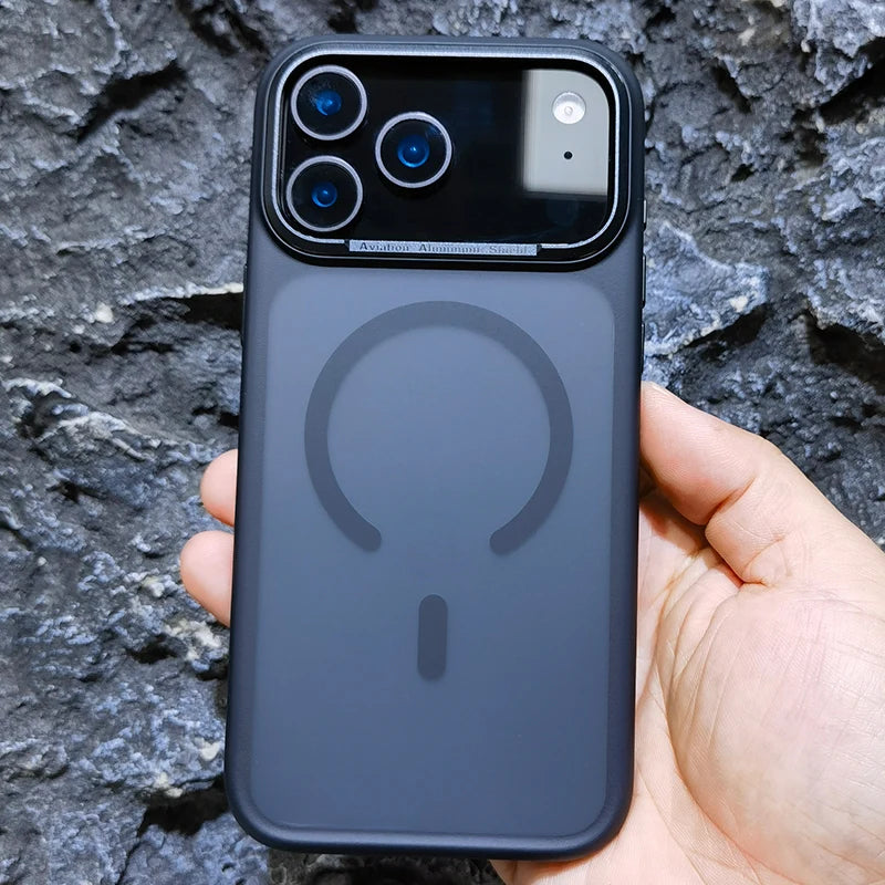 High Quality For Magsafe Case For iPhone 17 Pro Max / 17 Pro Magnetic Frosted Camera Metal Frame Shell