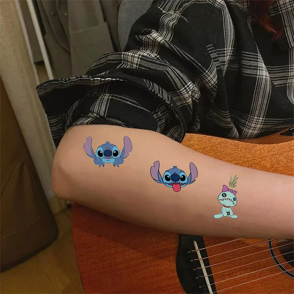 Tatouages Temporaires Stitch - Set 10pcs Halloween Cartoon Interstellaire
