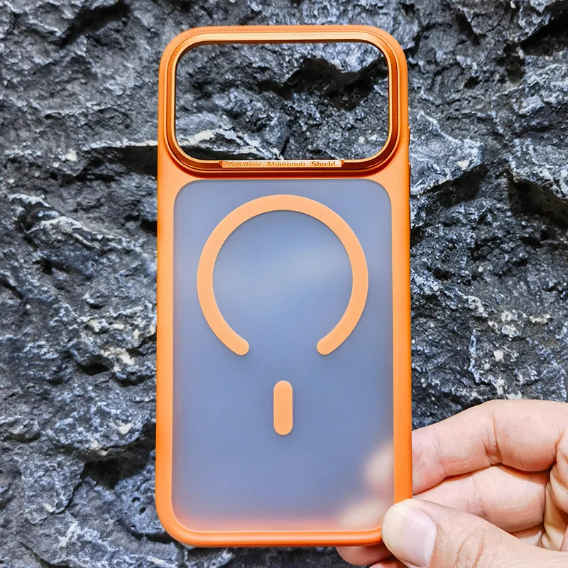 High Quality For Magsafe Case For iPhone 17 Pro Max / 17 Pro Magnetic Frosted Camera Metal Frame Shell