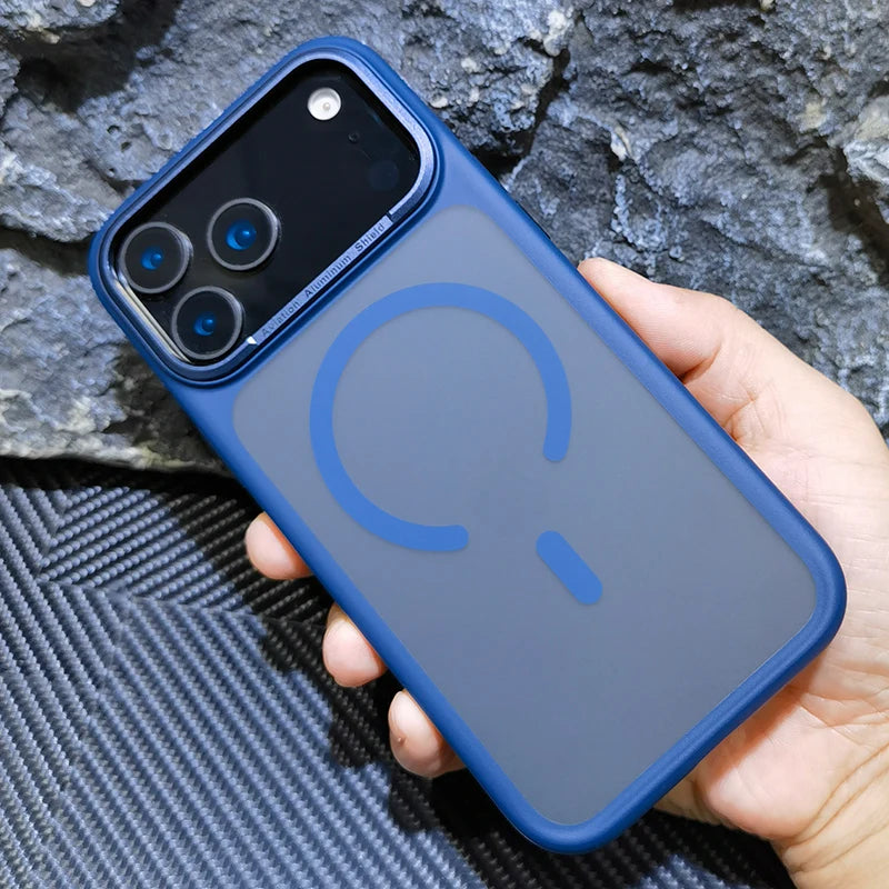 High Quality For Magsafe Case For iPhone 17 Pro Max / 17 Pro Magnetic Frosted Camera Metal Frame Shell