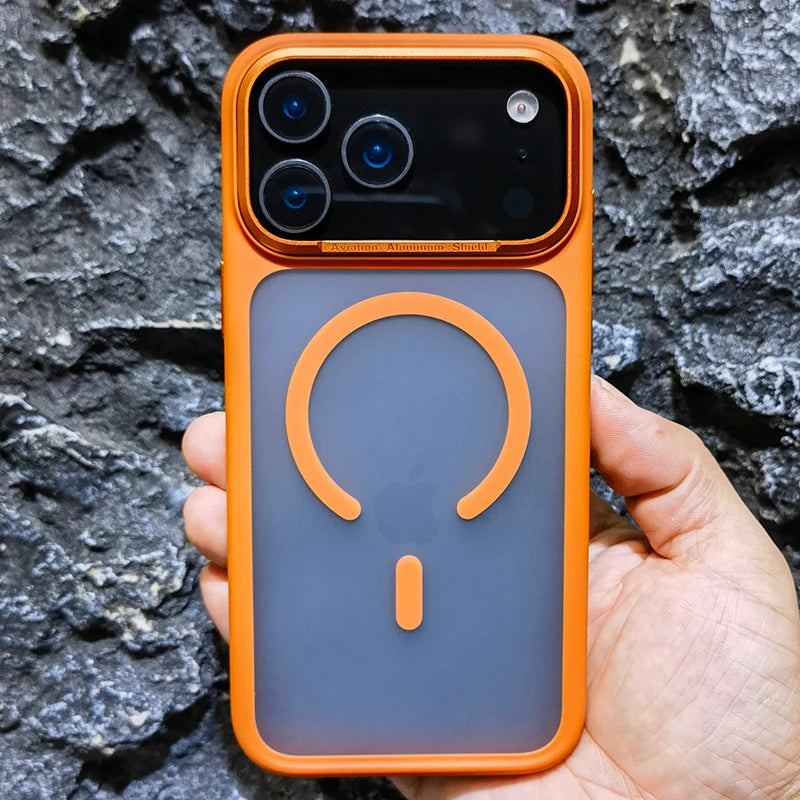 High Quality For Magsafe Case For iPhone 17 Pro Max / 17 Pro Magnetic Frosted Camera Metal Frame Shell