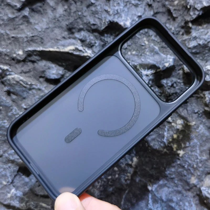 High Quality For Magsafe Case For iPhone 17 Pro Max / 17 Pro Magnetic Frosted Camera Metal Frame Shell