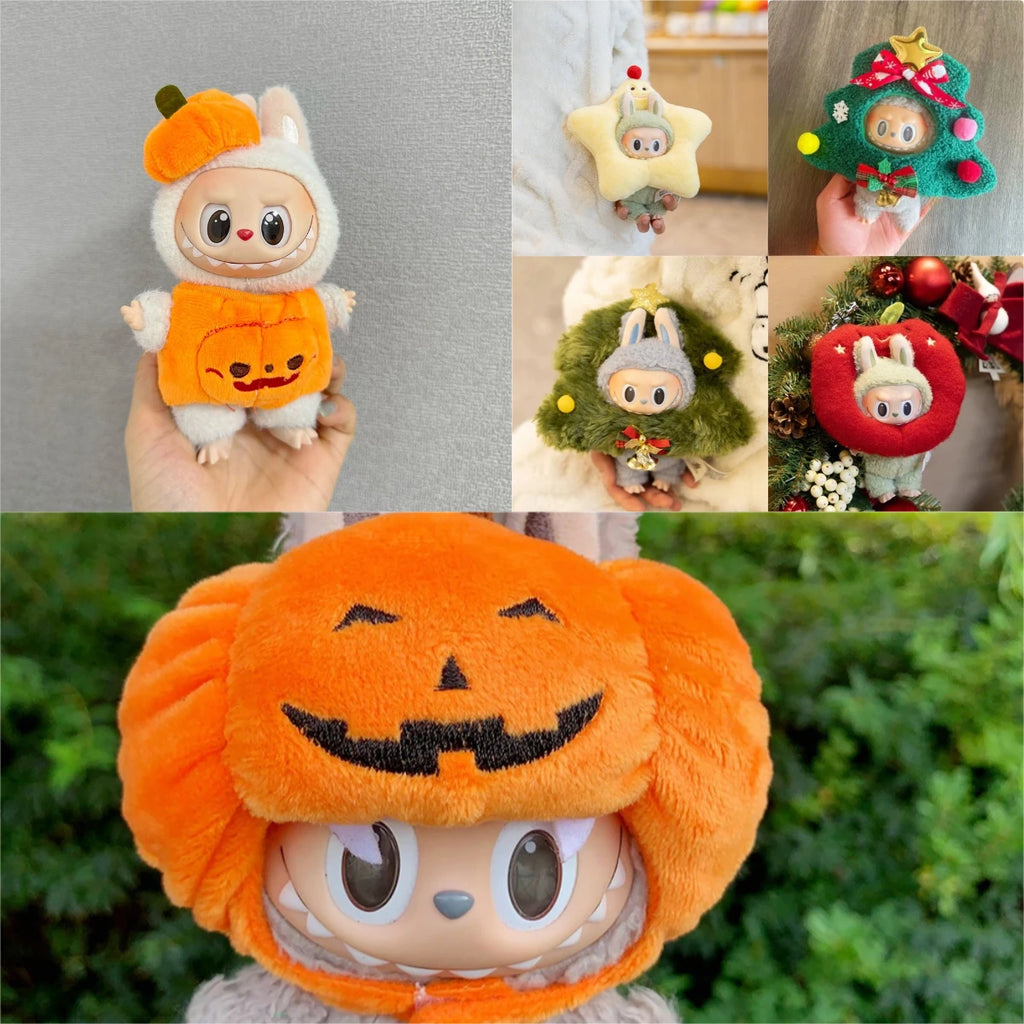 Pumpkin Halloween Set&Christmas Tree Star Dress for 3.0 Labubu Doll Outfit Cute Protective Shell Accessories Holiday Gifts