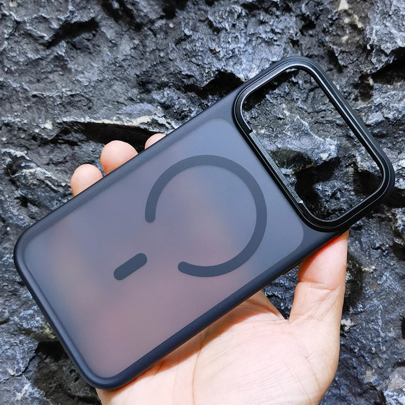 High Quality For Magsafe Case For iPhone 17 Pro Max / 17 Pro Magnetic Frosted Camera Metal Frame Shell