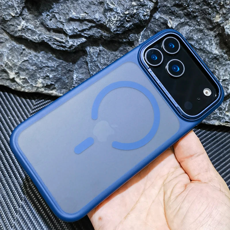 High Quality For Magsafe Case For iPhone 17 Pro Max / 17 Pro Magnetic Frosted Camera Metal Frame Shell