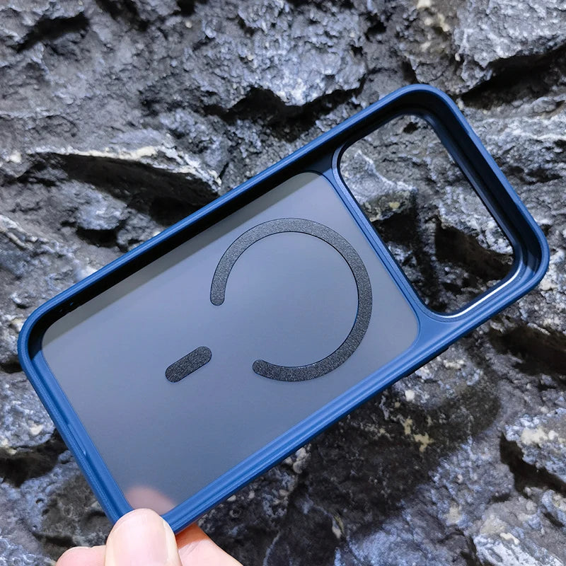 High Quality For Magsafe Case For iPhone 17 Pro Max / 17 Pro Magnetic Frosted Camera Metal Frame Shell