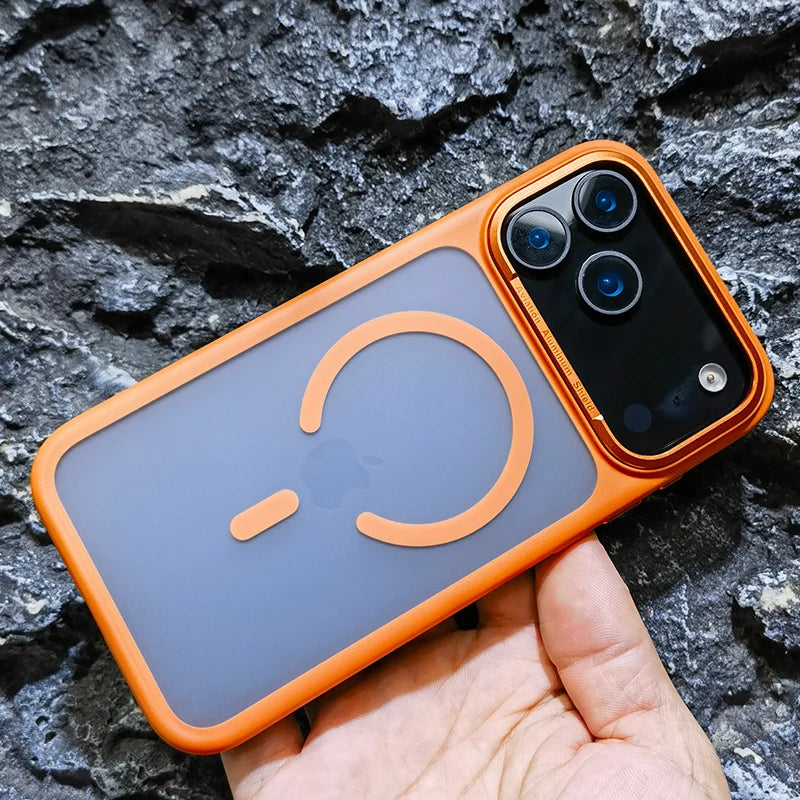 High Quality For Magsafe Case For iPhone 17 Pro Max / 17 Pro Magnetic Frosted Camera Metal Frame Shell
