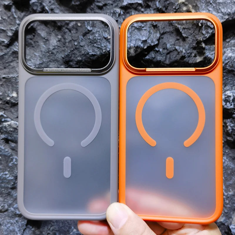High Quality For Magsafe Case For iPhone 17 Pro Max / 17 Pro Magnetic Frosted Camera Metal Frame Shell