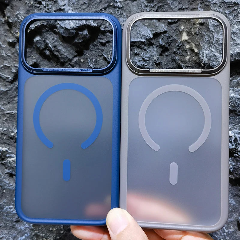 High Quality For Magsafe Case For iPhone 17 Pro Max / 17 Pro Magnetic Frosted Camera Metal Frame Shell