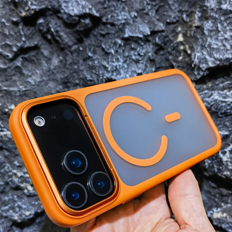 High Quality For Magsafe Case For iPhone 17 Pro Max / 17 Pro Magnetic Frosted Camera Metal Frame Shell