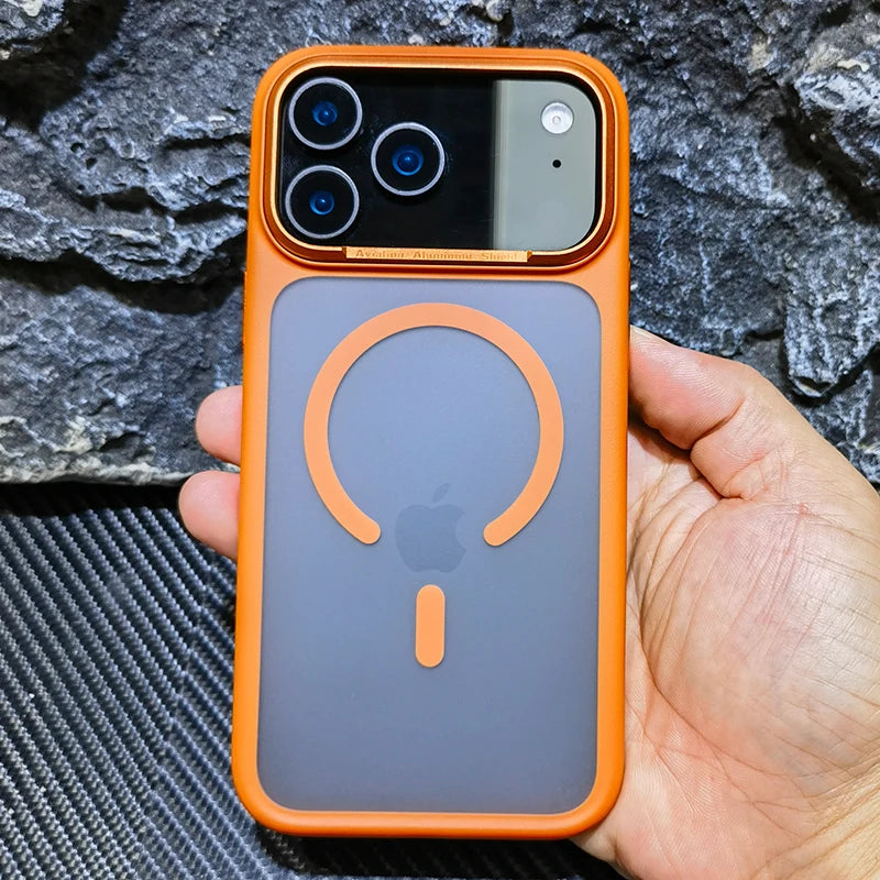 High Quality For Magsafe Case For iPhone 17 Pro Max / 17 Pro Magnetic Frosted Camera Metal Frame Shell