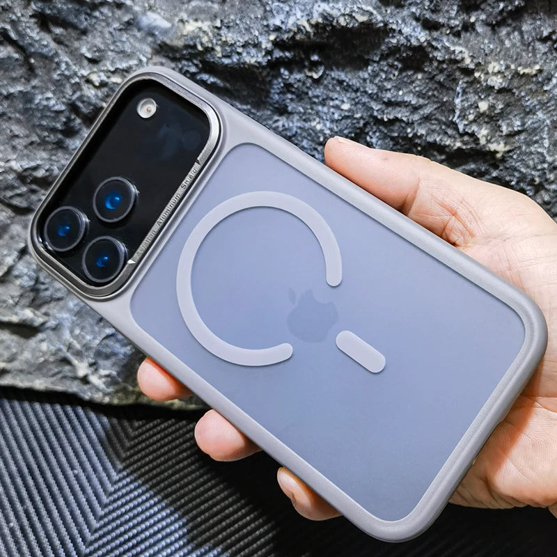 High Quality For Magsafe Case For iPhone 17 Pro Max / 17 Pro Magnetic Frosted Camera Metal Frame Shell