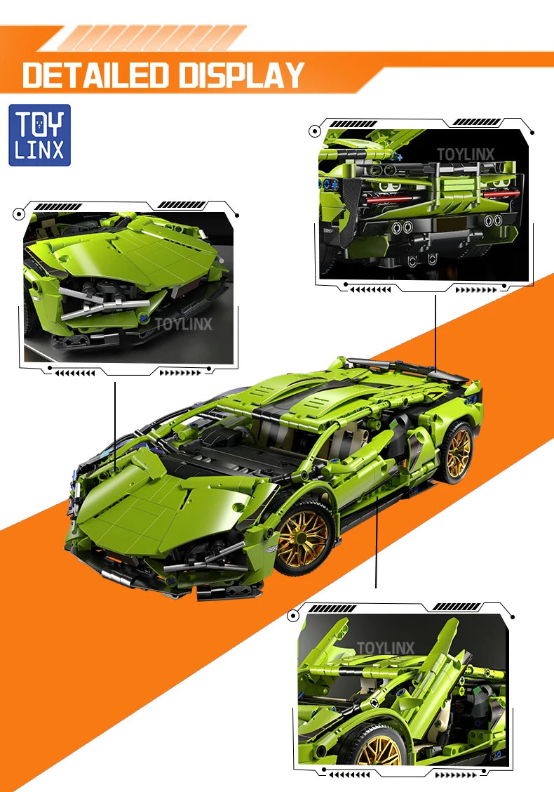 ToylinX Blocs Construction Voiture Sport - Modèle Technique Mécanique Adulte