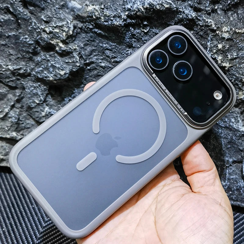 High Quality For Magsafe Case For iPhone 17 Pro Max / 17 Pro Magnetic Frosted Camera Metal Frame Shell