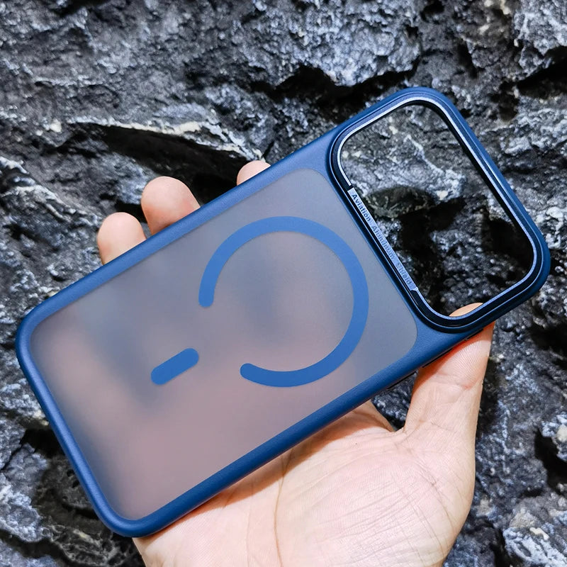 High Quality For Magsafe Case For iPhone 17 Pro Max / 17 Pro Magnetic Frosted Camera Metal Frame Shell